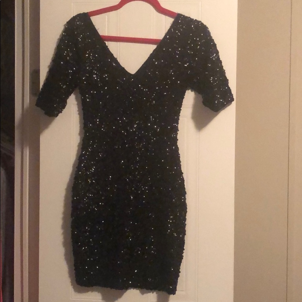 Black sequins dress